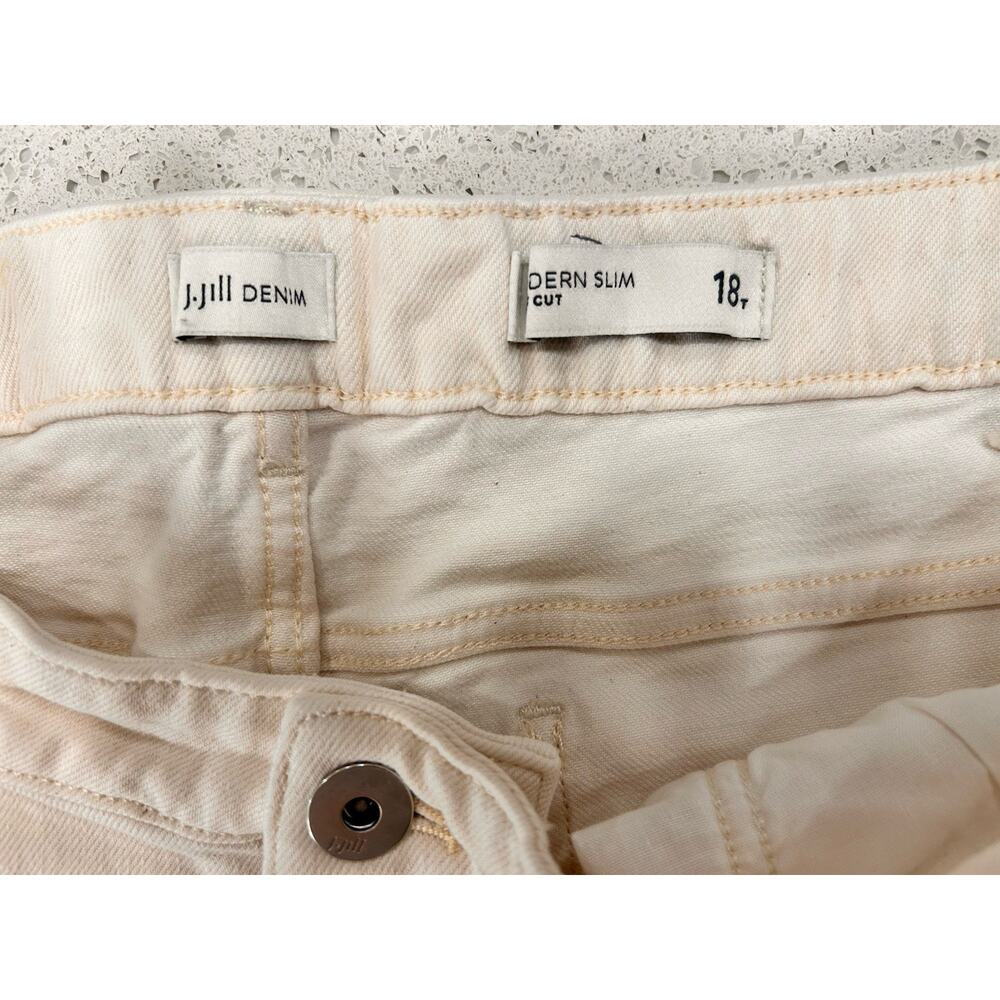 J Jill Denim Jeans Women Size 18T Cream/Off White Modern Slim Boot Cut Stretch - Picture 6 of 8
